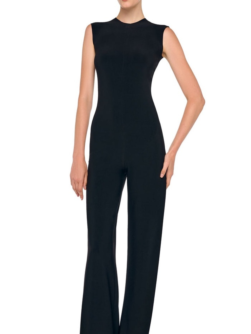 Norma Kamali Black Sleeveless Fitted Jumpsuit